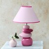 Creekwood Home Priva 17.25in Contemporary Ceramic Stacking Stones Table Desk Lamp, Pink CWT-2014-PN